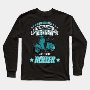 Alter Mann Roller Motorroller Moped Long Sleeve T-Shirt